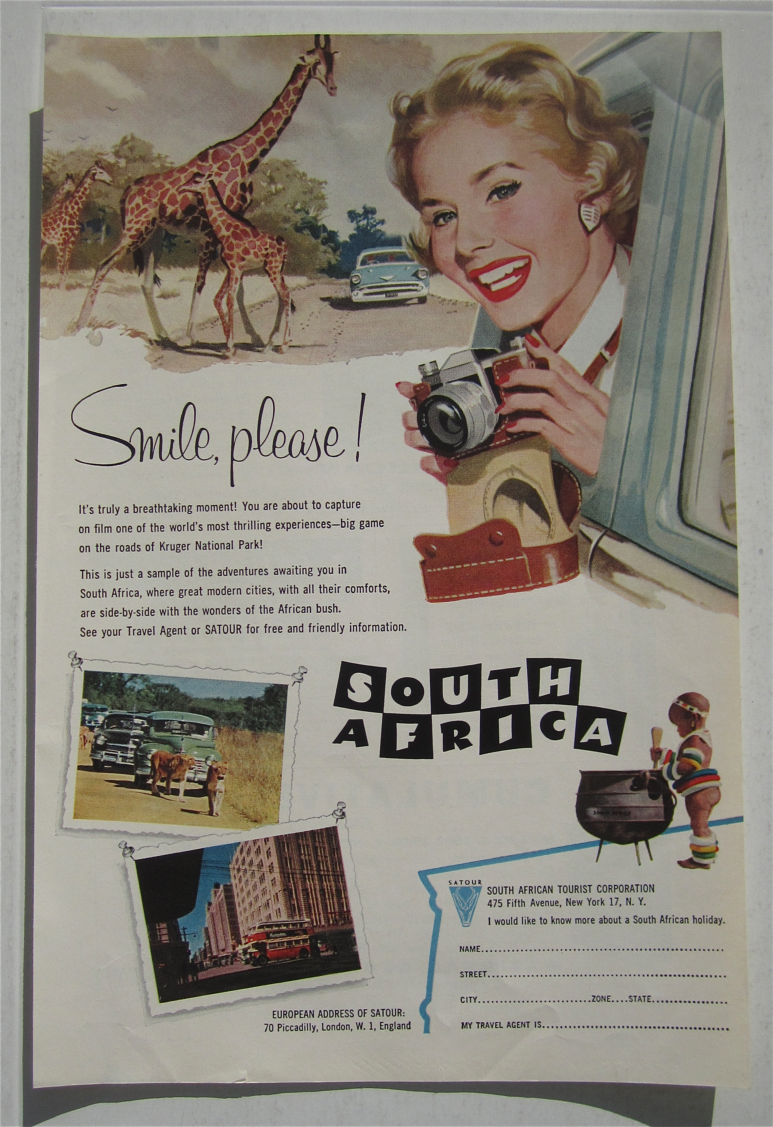 1957 South Africa with Woman Taking Pictures