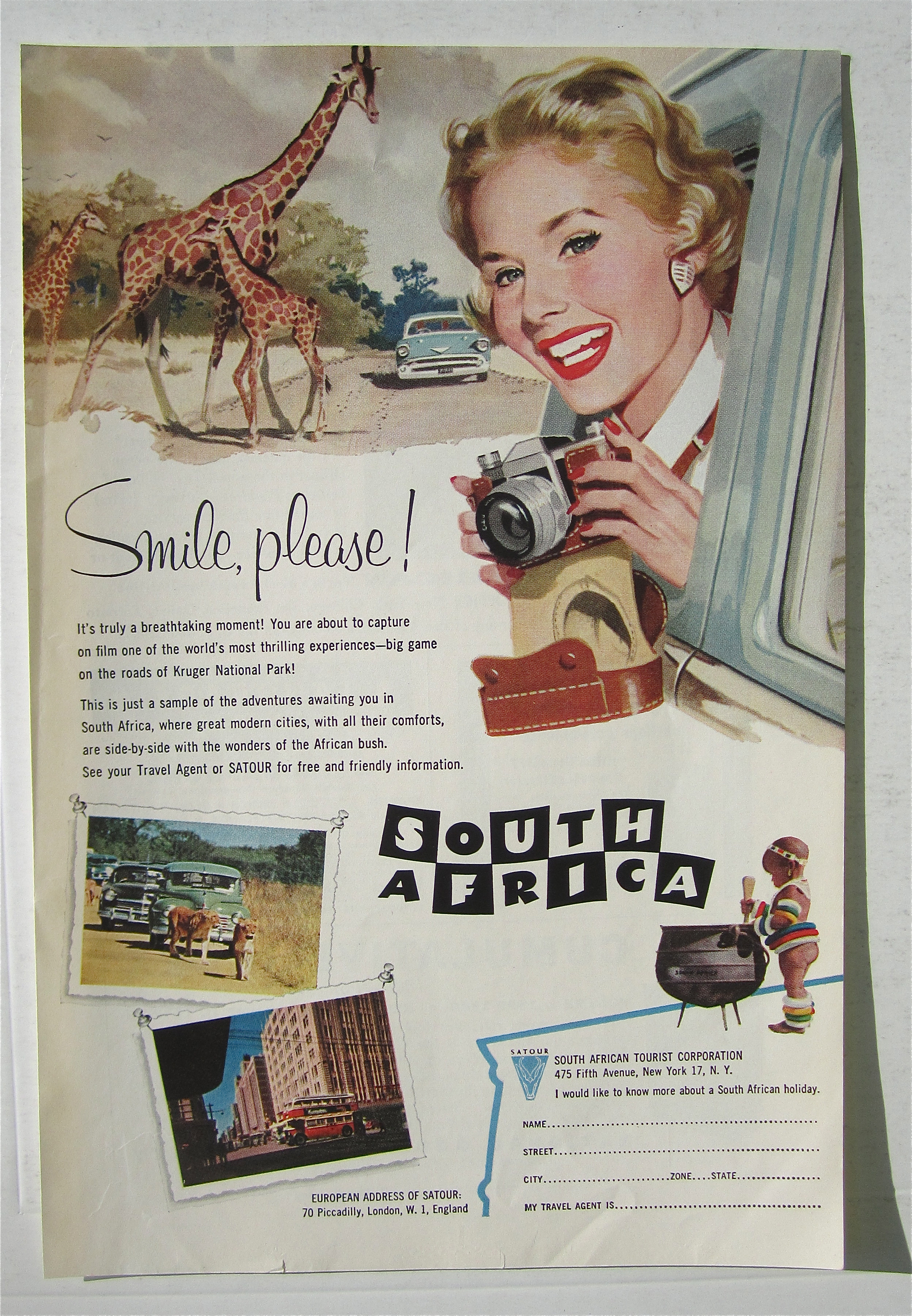 1957 South Africa with Woman Taking Pictures