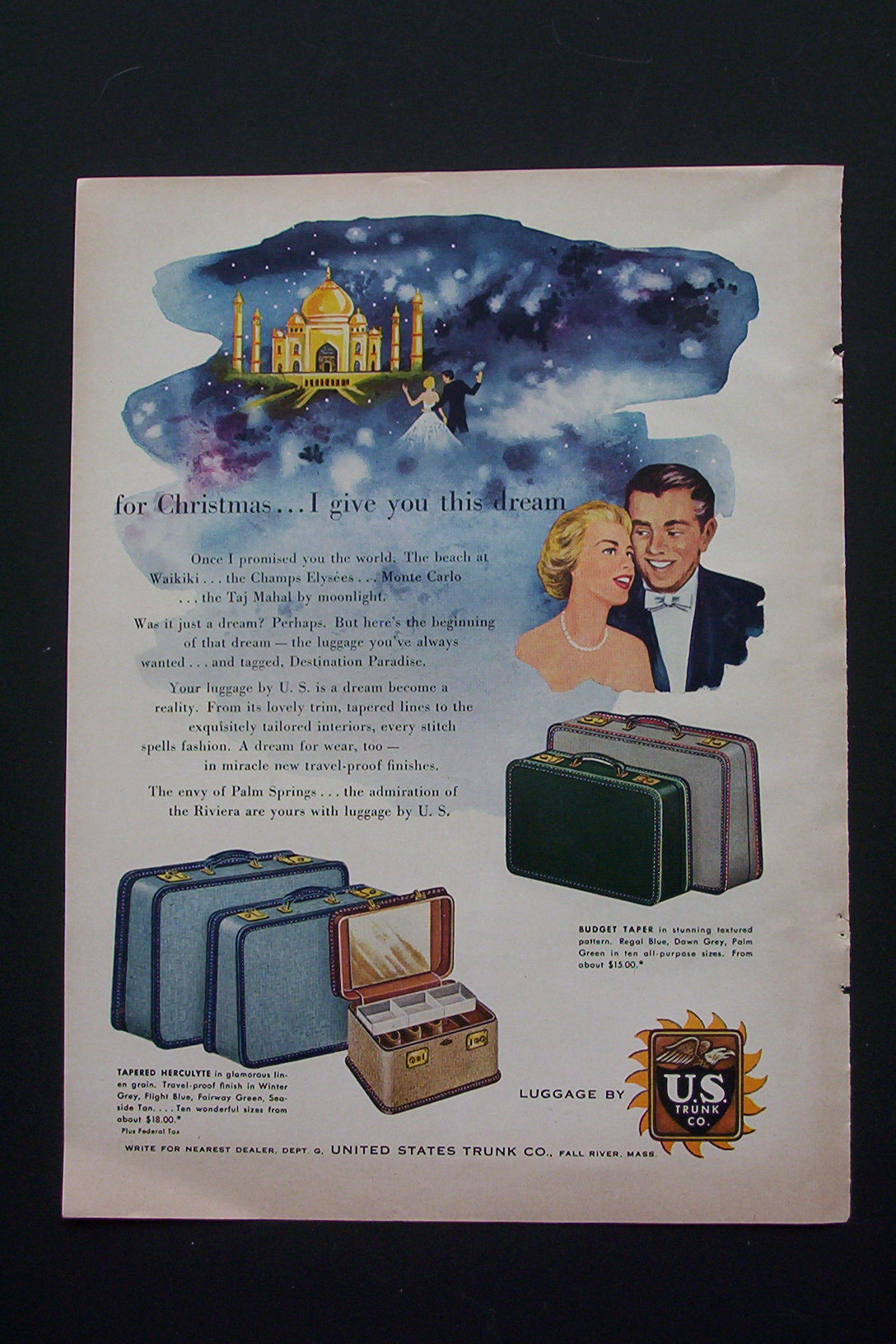1953 Luggage By U.S. Trunk Co. with Christmas Dream