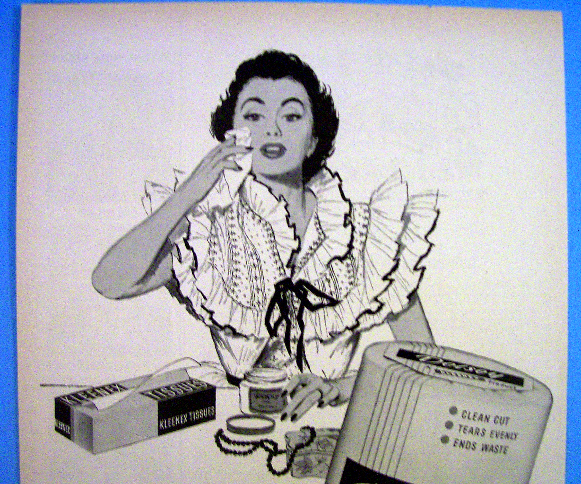 1954 Delsey Tissue with Woman Wiping Face