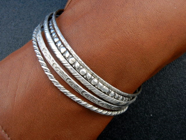 Bangle Bracelets From England Sterling Silver 5