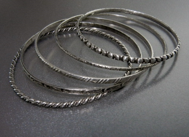 Bangle Bracelets From England Sterling Silver 5