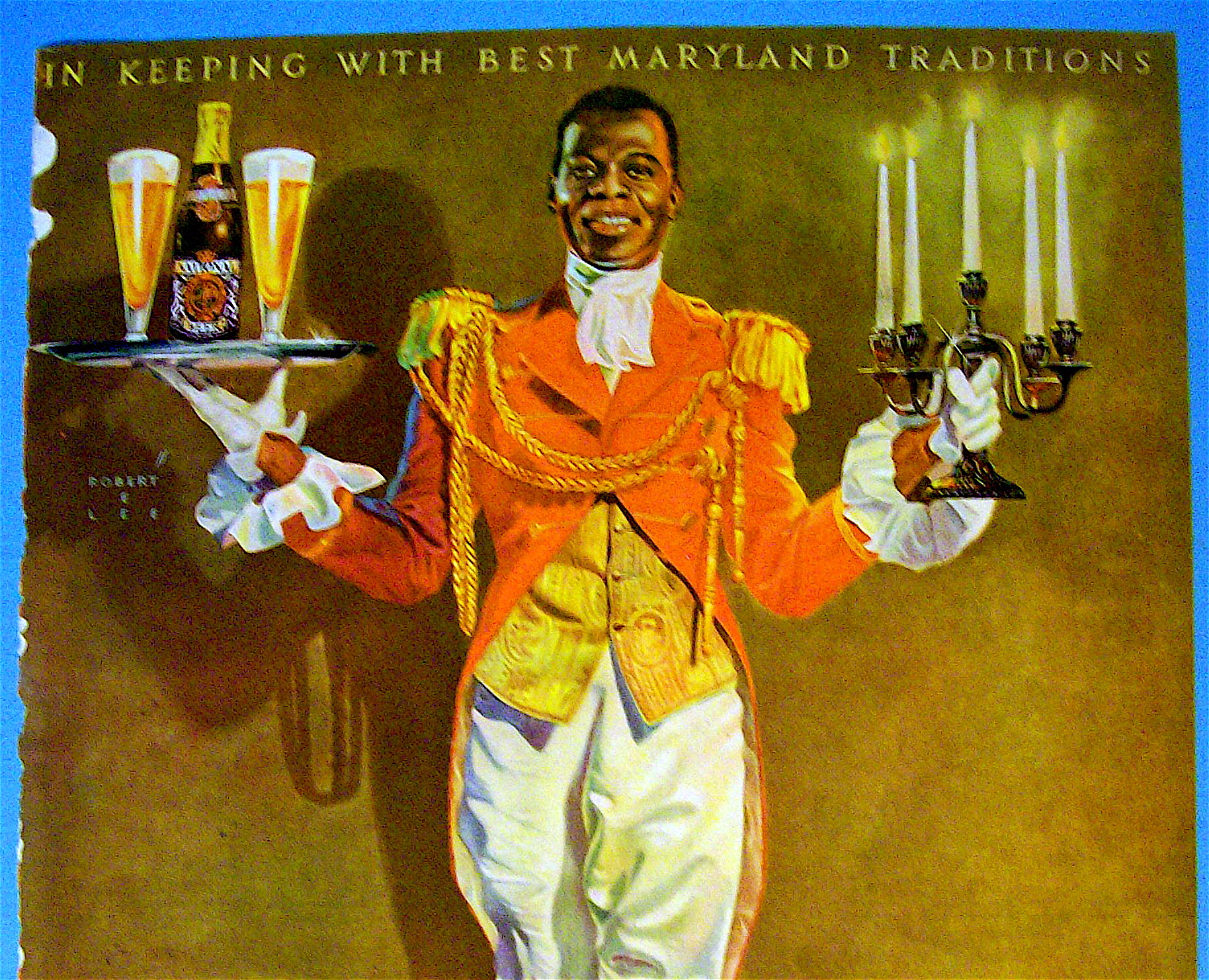1941 National Premium Beer with Waiter & Tray