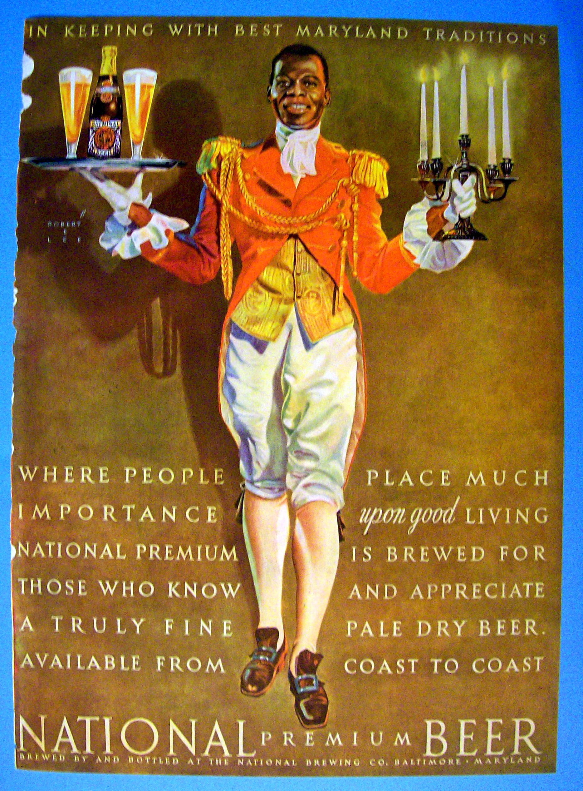 1941 National Premium Beer with Waiter & Tray