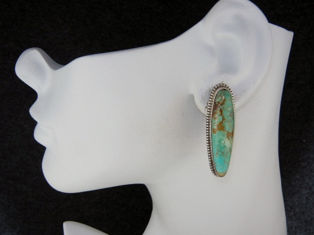 David Troutman Sterling Silver Kingman Turquoise Clips