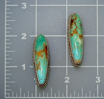 David Troutman Sterling Silver Kingman Turquoise Clips