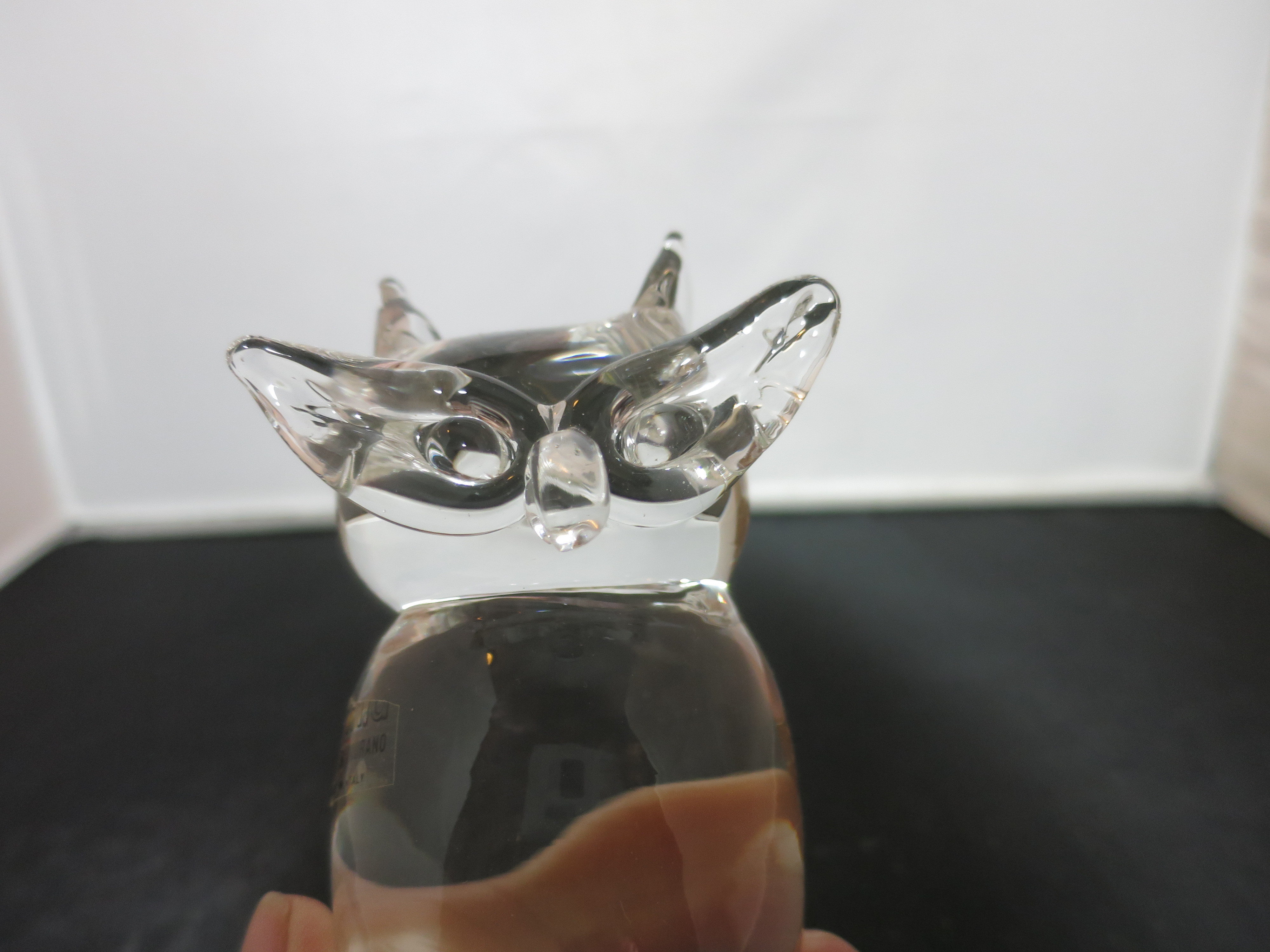 Murano Art Glass Owl made in Formia Vetri Di Itlay Paperweight