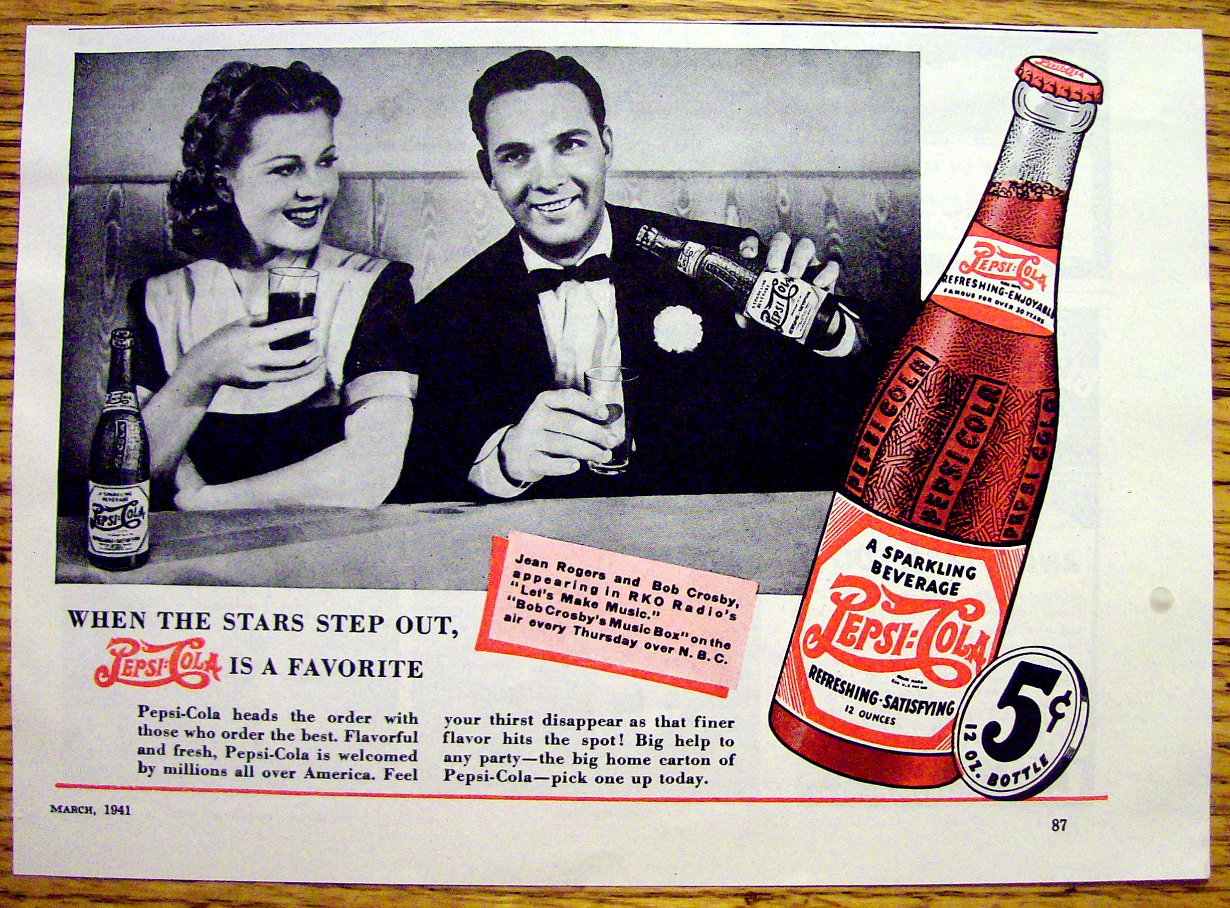 1941 Pepsi Cola with Jean Rogers & Bob Crosby