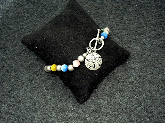 Jess MaHarry Sterling Silver Beaded Toggle Bracelet