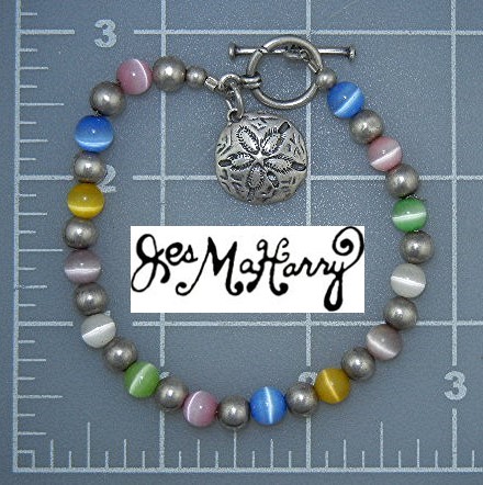 Jess MaHarry Sterling Silver Beaded Toggle Bracelet