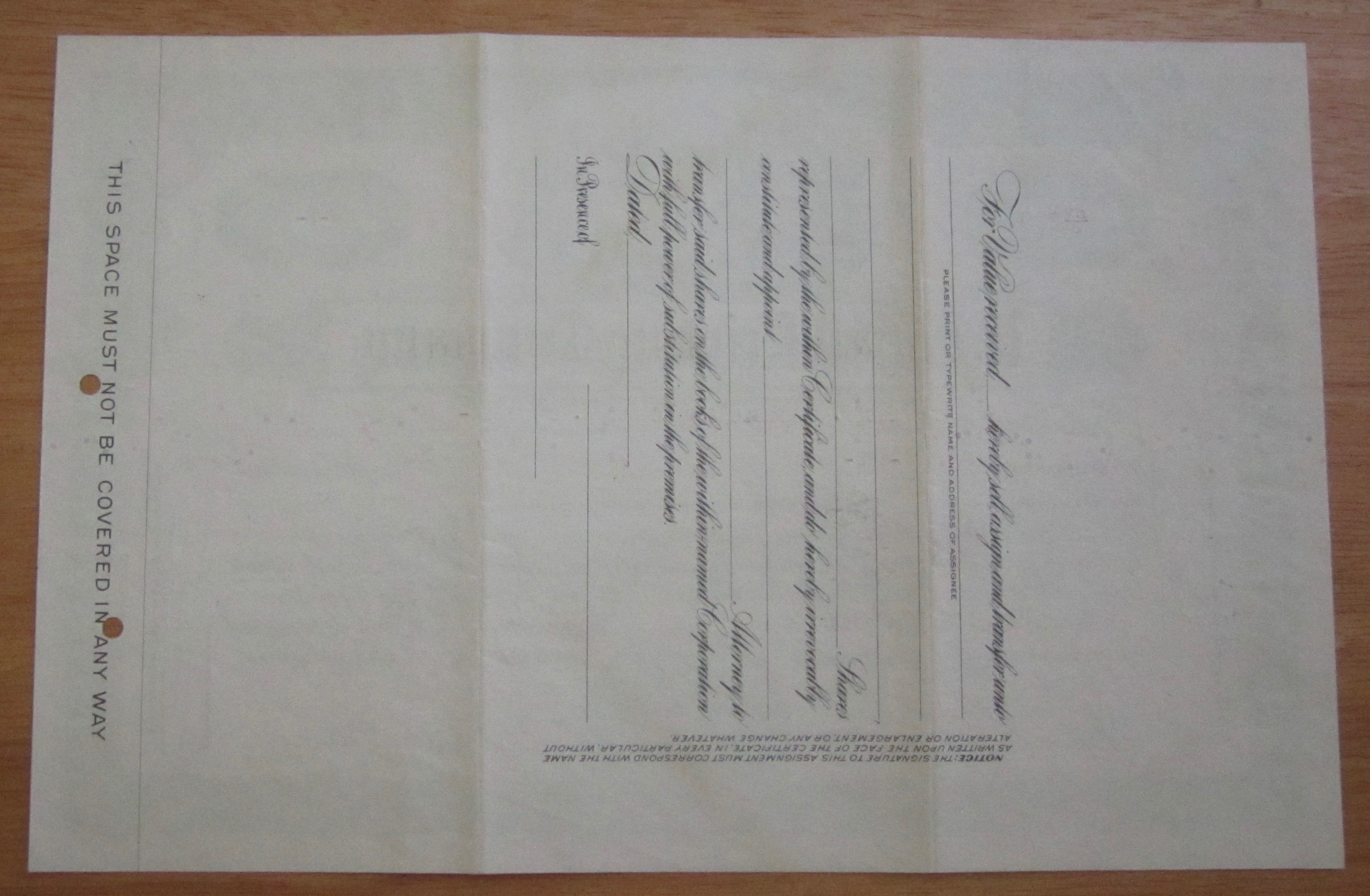 1947 W. F. Hall Printing Company Stock Certificate