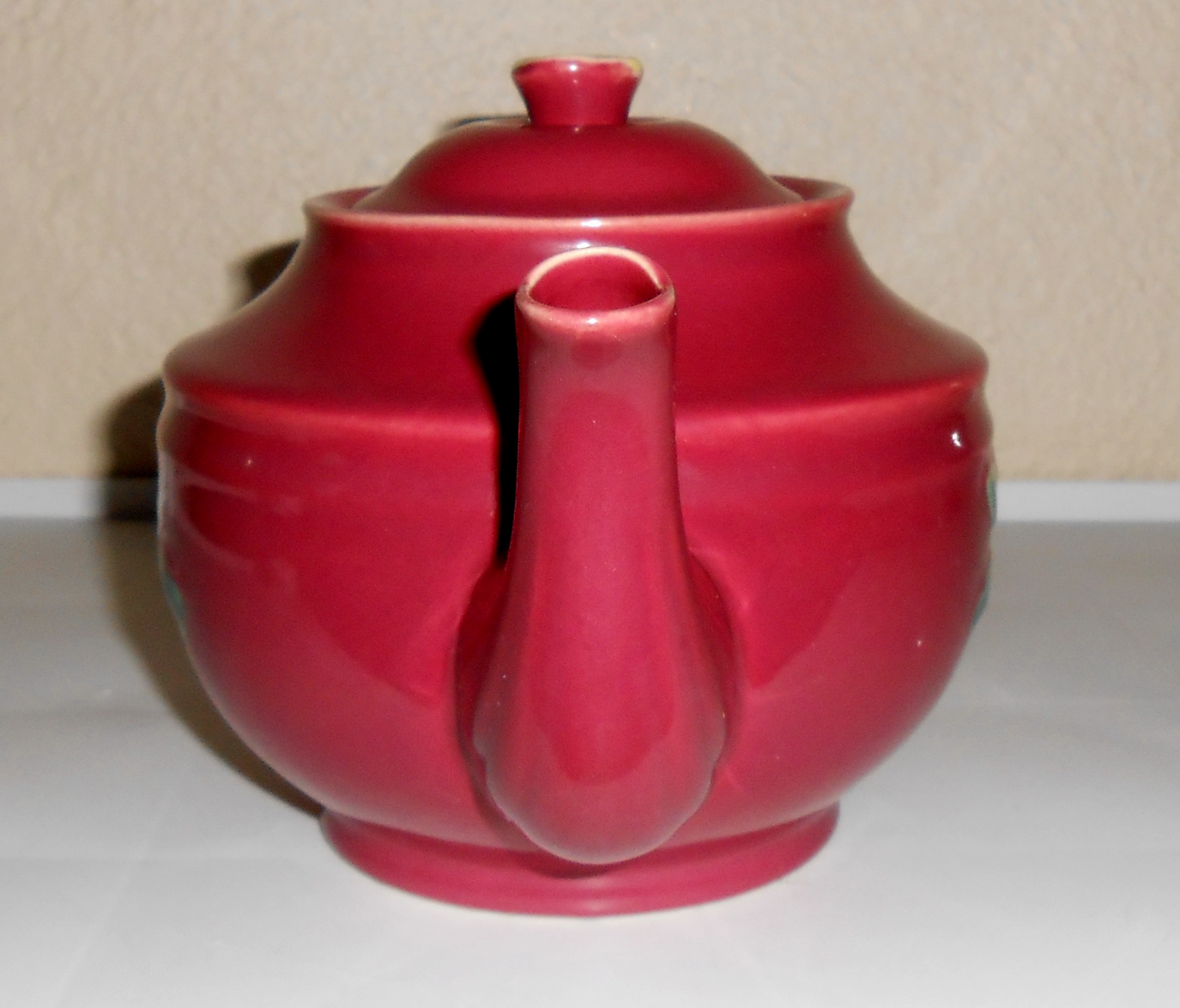 Coors Pottery Rosebud Red Large Teapot! VERY RARE