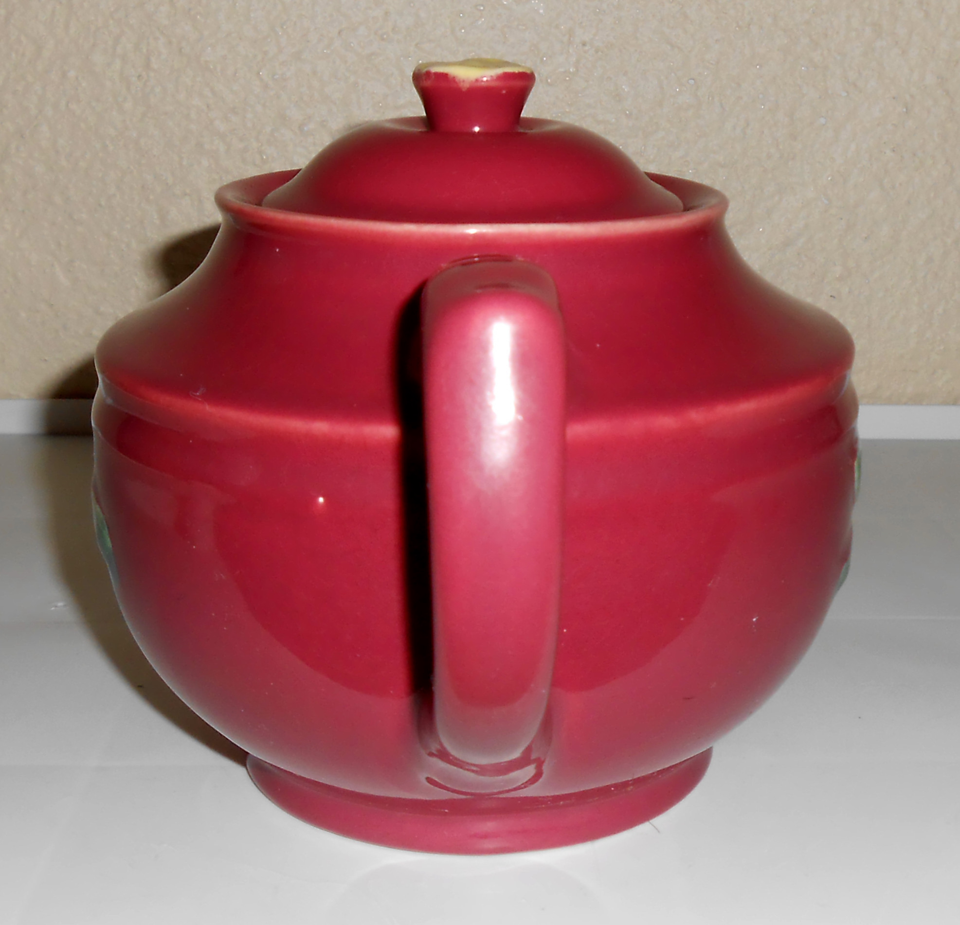 Coors Pottery Rosebud Red Large Teapot! VERY RARE