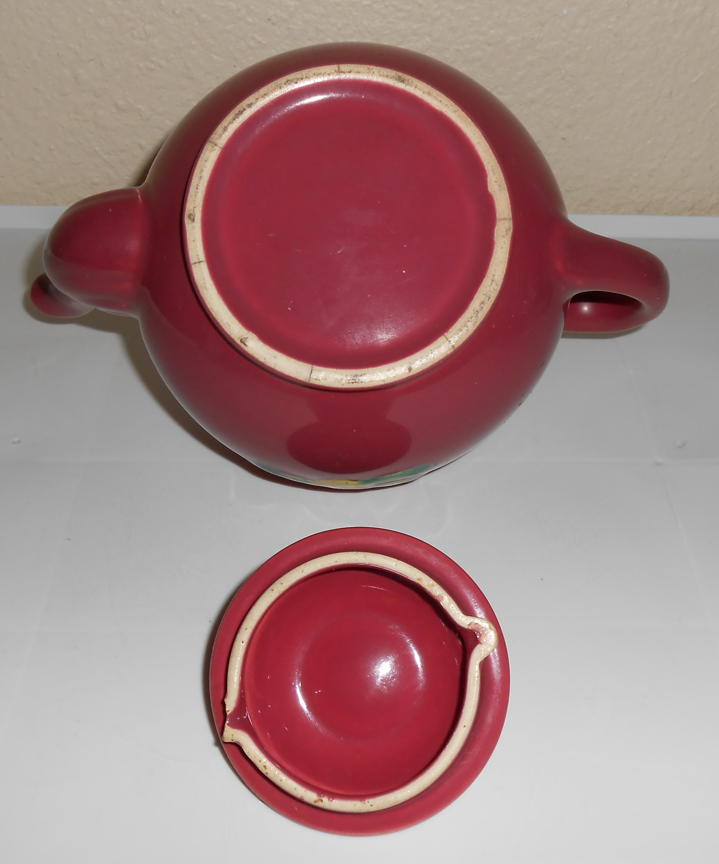 Coors Pottery Rosebud Red Large Teapot! VERY RARE