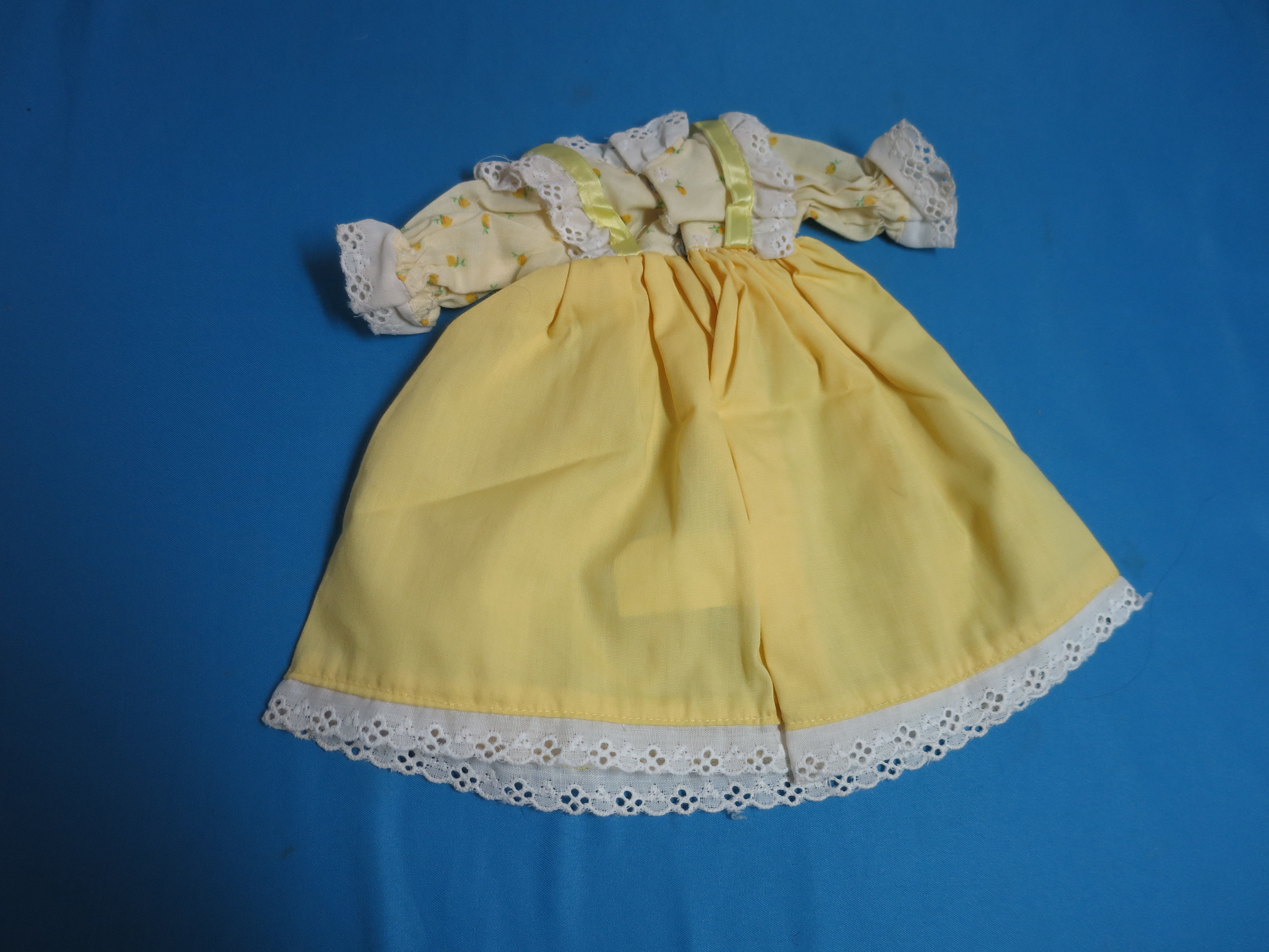 CBS Toys Doll Dress Yellow with eyelet lace trim
