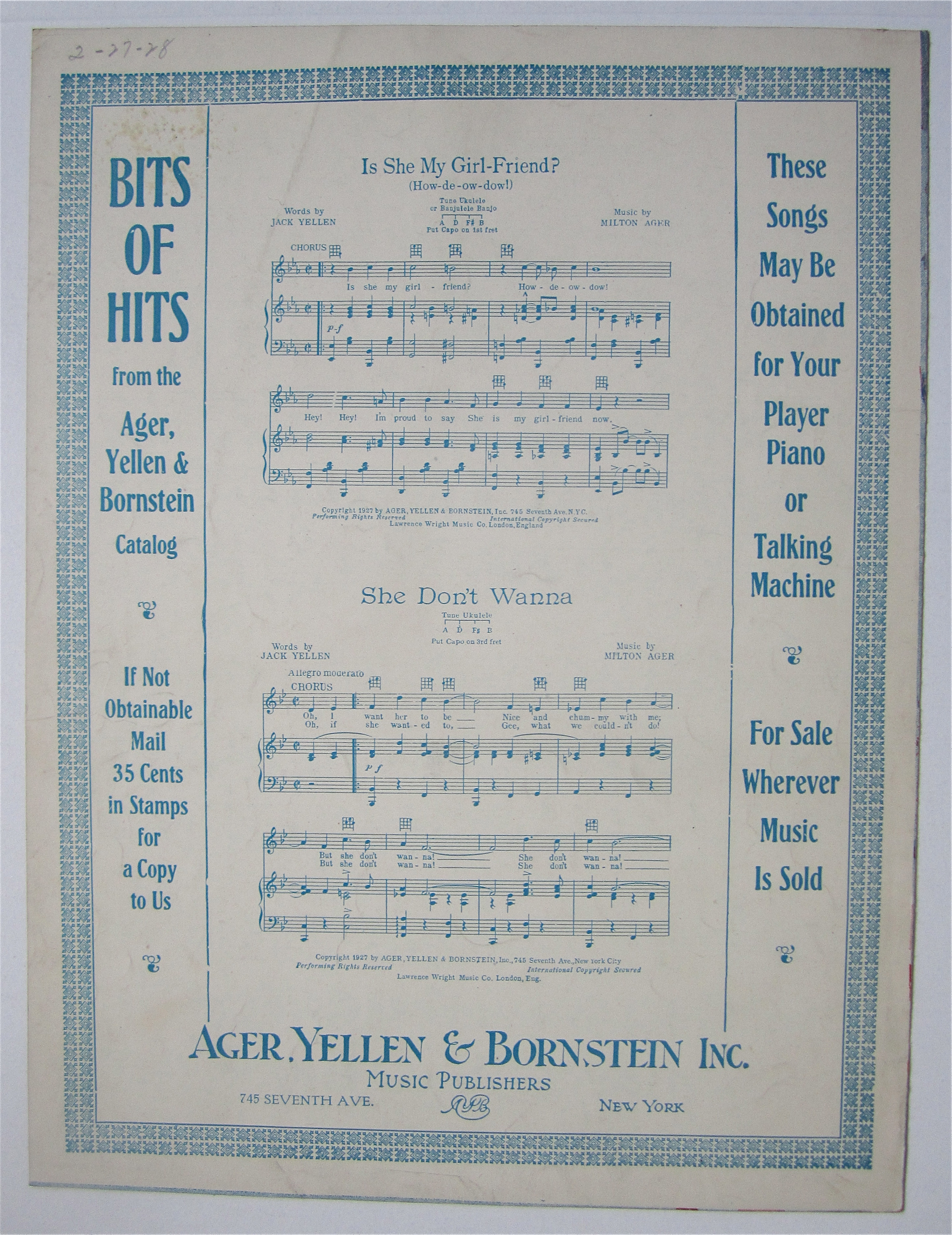 Sheet Music 1928 What Do You Say?