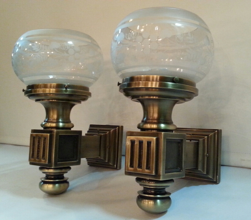 Bronze wall sconces...pair #1261