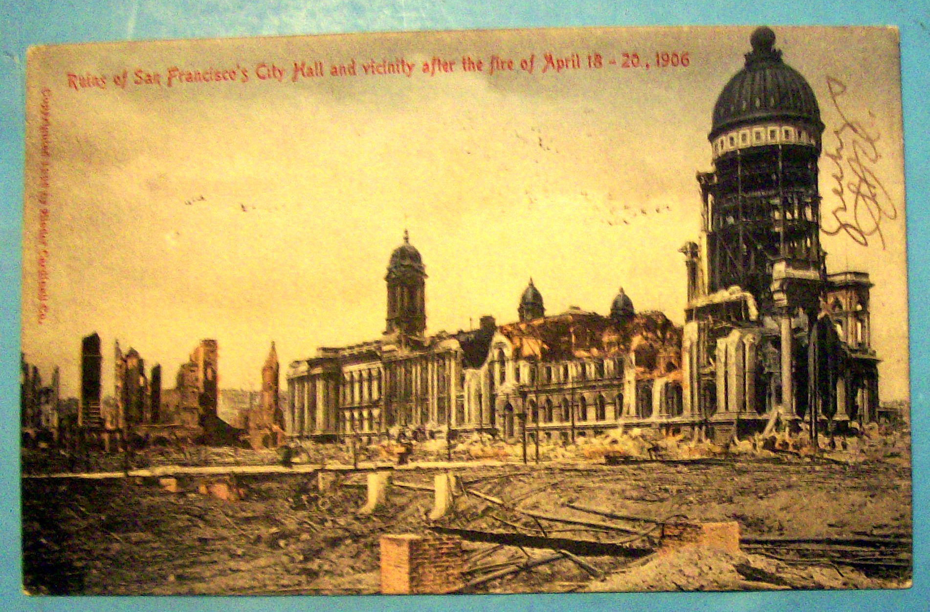 Ruins of San Francisco's City Hall Postcard