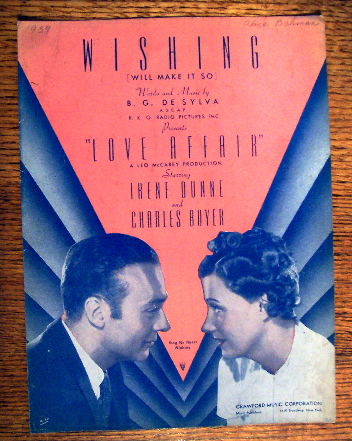 1939 Wishing (Will Make It So) Dunne & Boyer Cover
