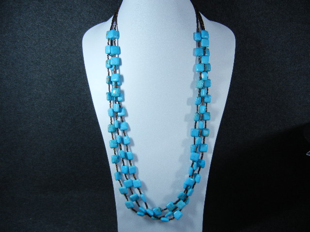 Native American Sleeping Beauty Turquoise Heish 36 Inch