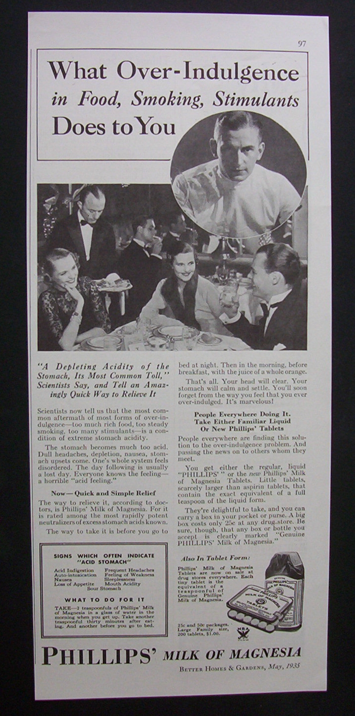 1935  Phillips  Milk  Of  Magnesia