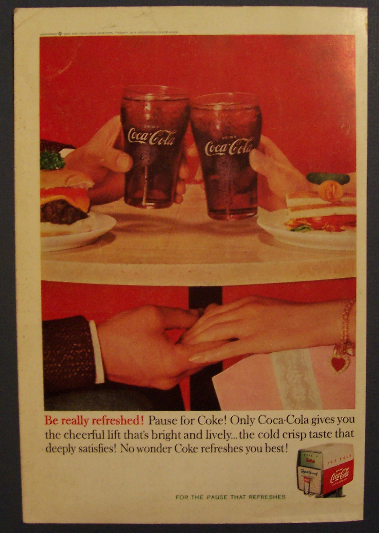 1960 Coca-Cola (Coke) with Two Glasses Tapping