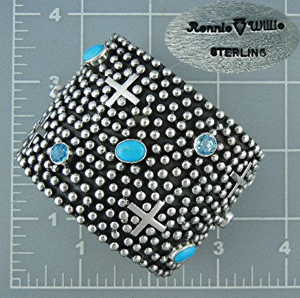 Navajo Ronnie Willie Sterling Silver Turquoise Blue Top