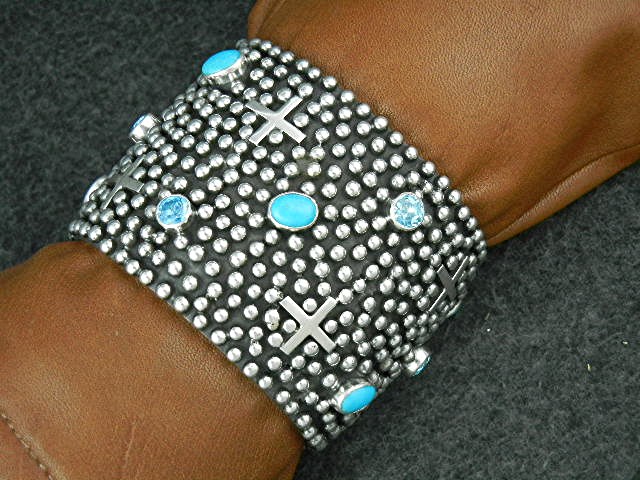 Navajo Ronnie Willie Sterling Silver Turquoise Blue Top