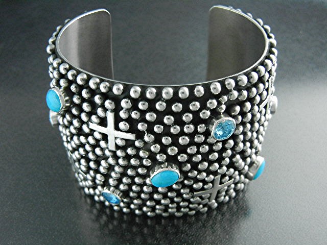 Navajo Ronnie Willie Sterling Silver Turquoise Blue Top