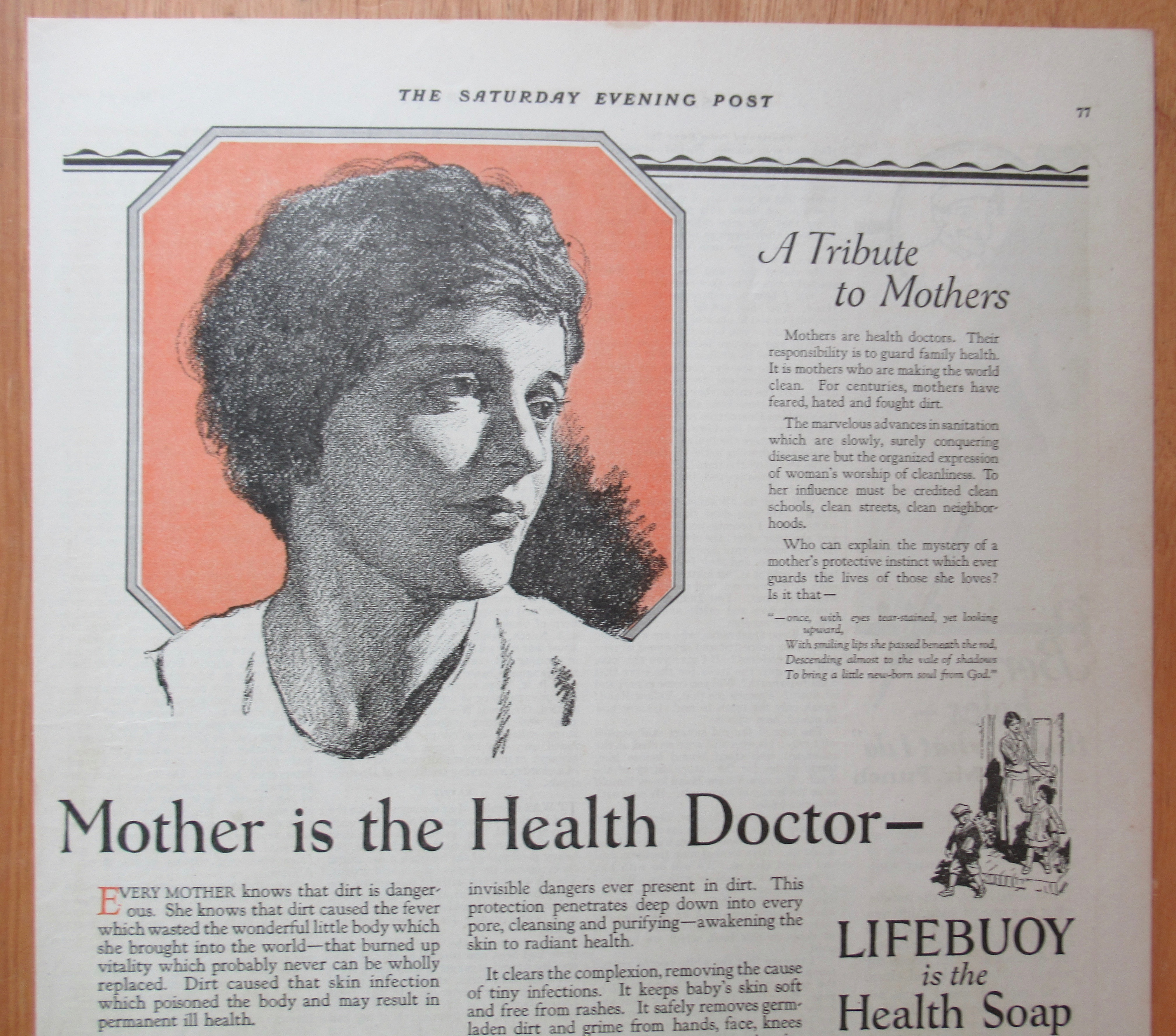 1923 Lifebuoy Health Soap with Tribute To Mothers