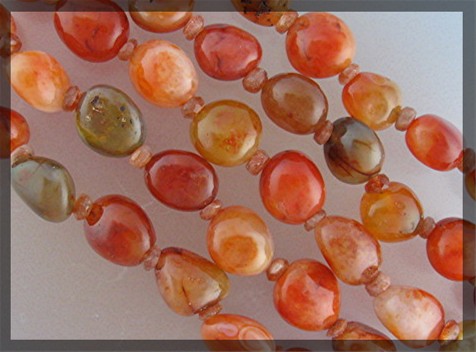Silver Creations Carnelian  5 Strands Sterling Silver N