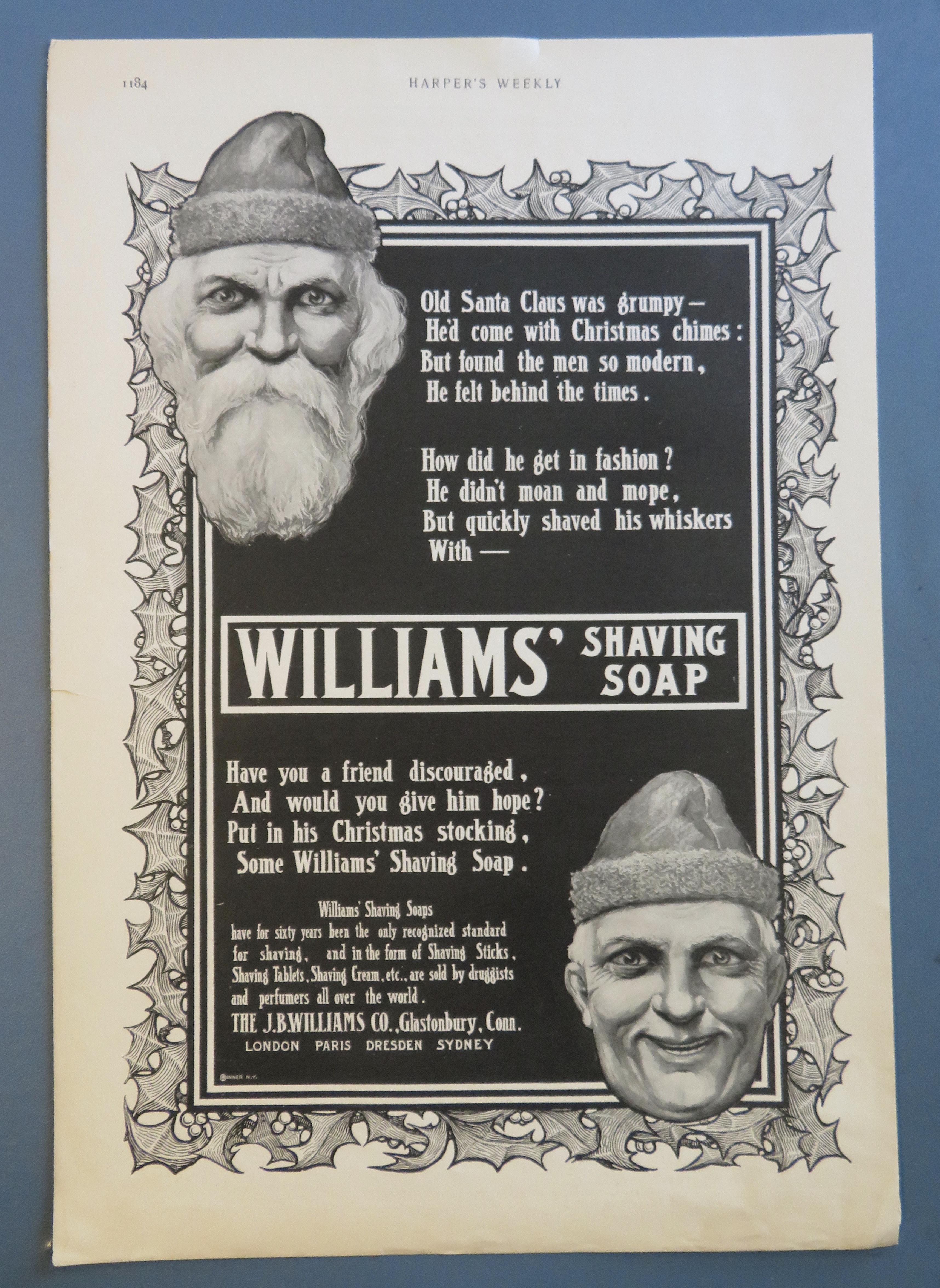 1900 Williams Shaving Soap with Men's Faces