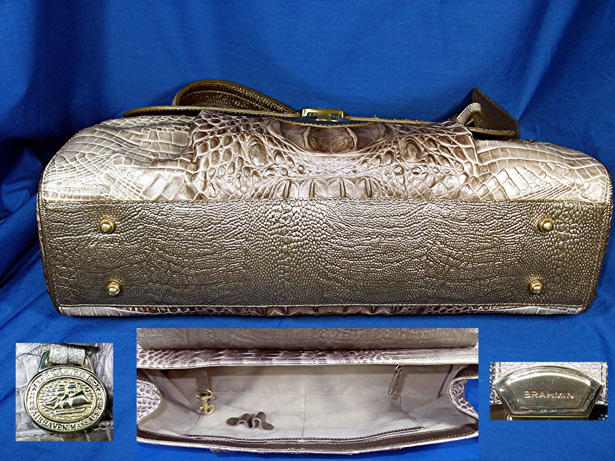 Brahmin Taupe Leather  'Miriam Mata' USA