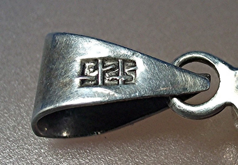 Pendant Sterling Silver Black Onyx Cross Native America