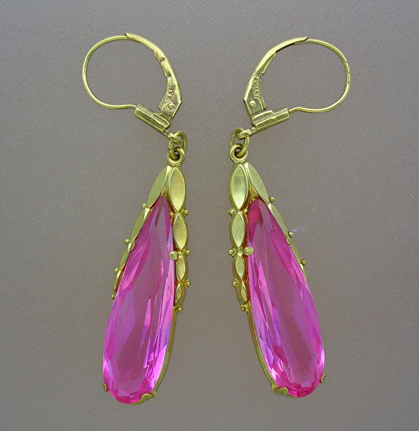 Dangling Bubble Gum Pink German Earrings