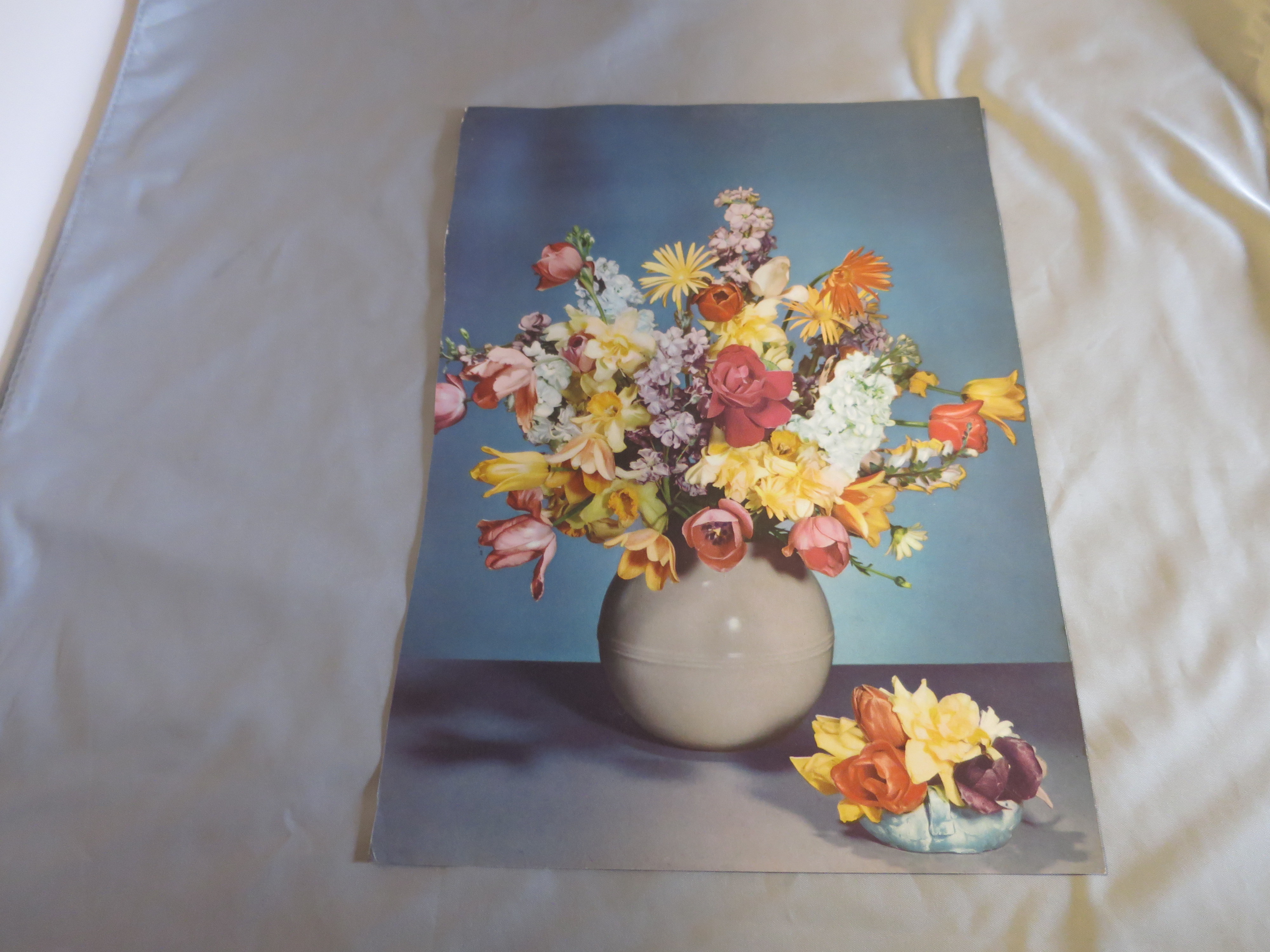 Floral Bouquet two Bouquet lithograph Book Print Ideal
