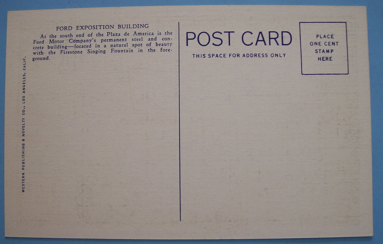 1935 California Pacific Expo Ford Building Postcard