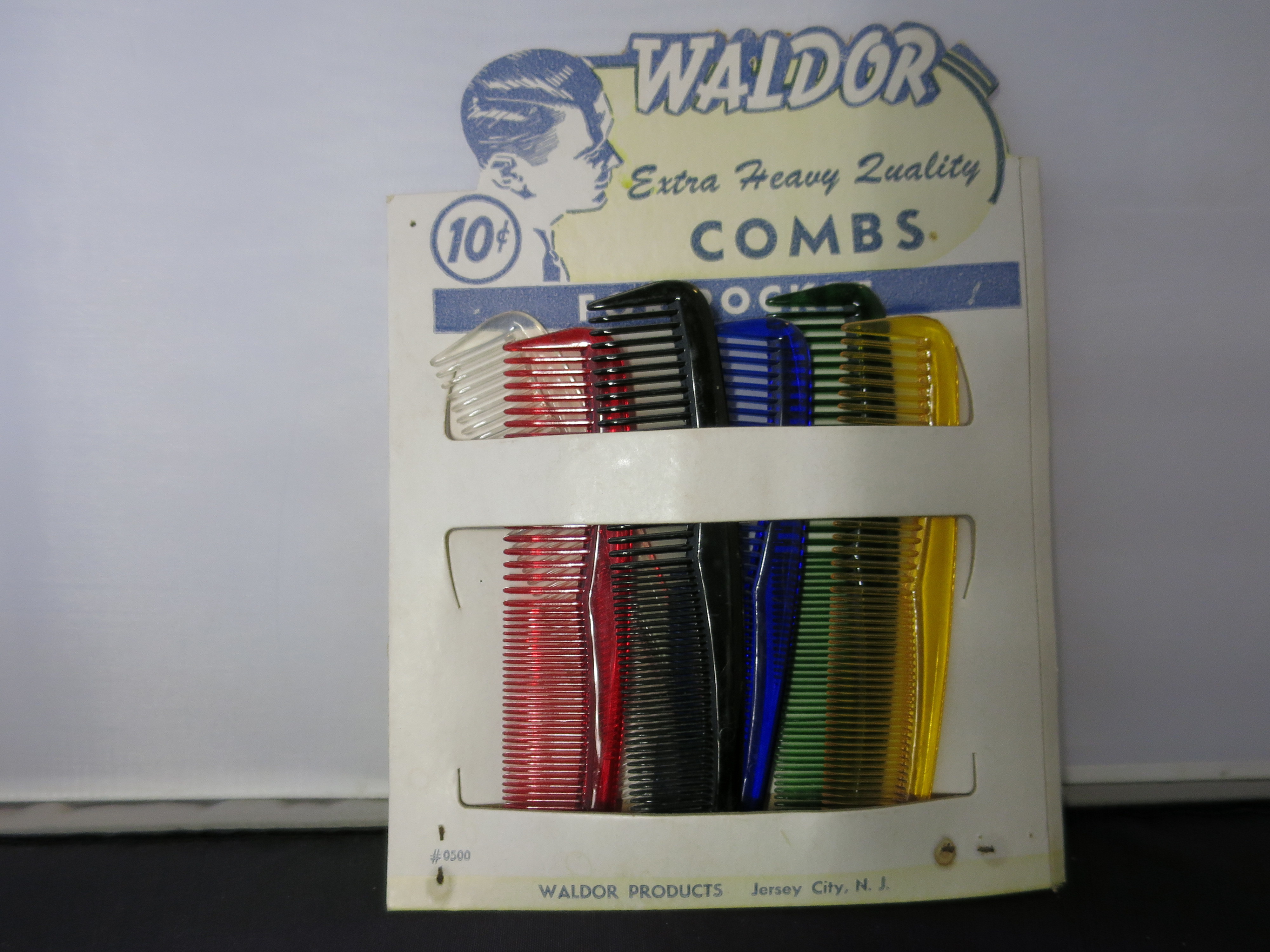 Vintage Waldor Pockets Comb Combs Display New Old Stock