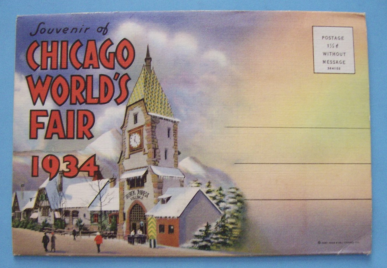 Black Forest Village Postcard Folder-Chicago World Fair