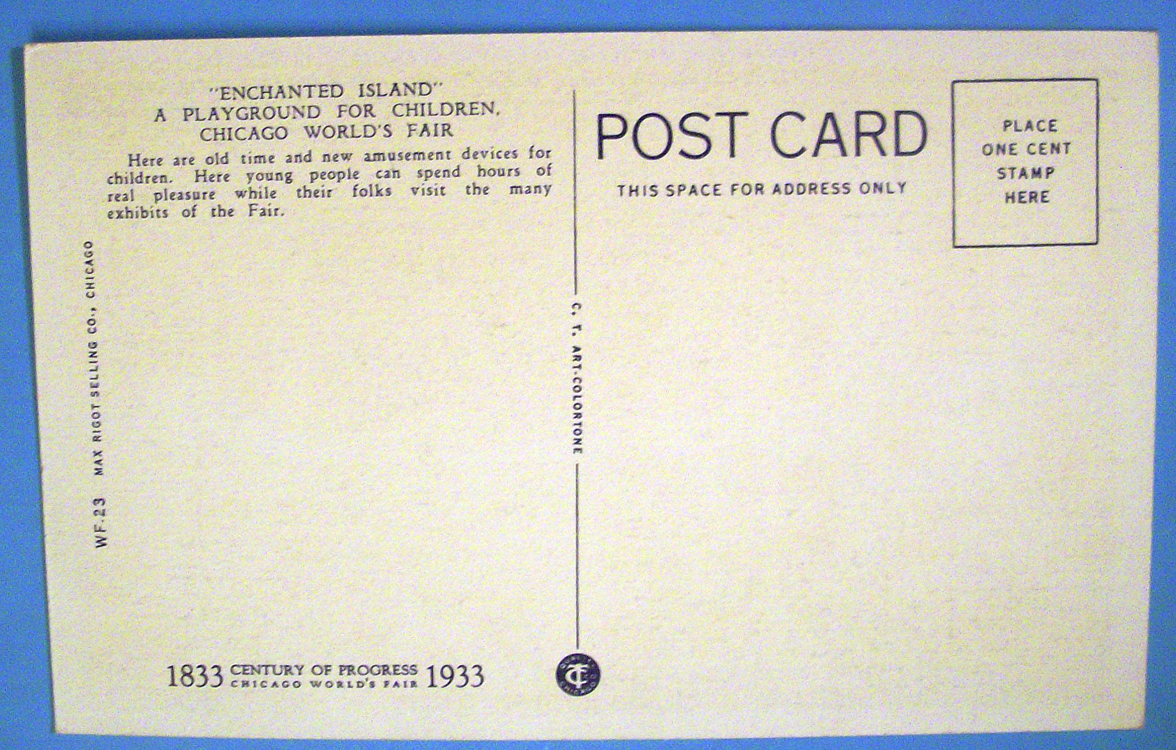 Enchanted Island Postcard (1933 Chicago Fair)