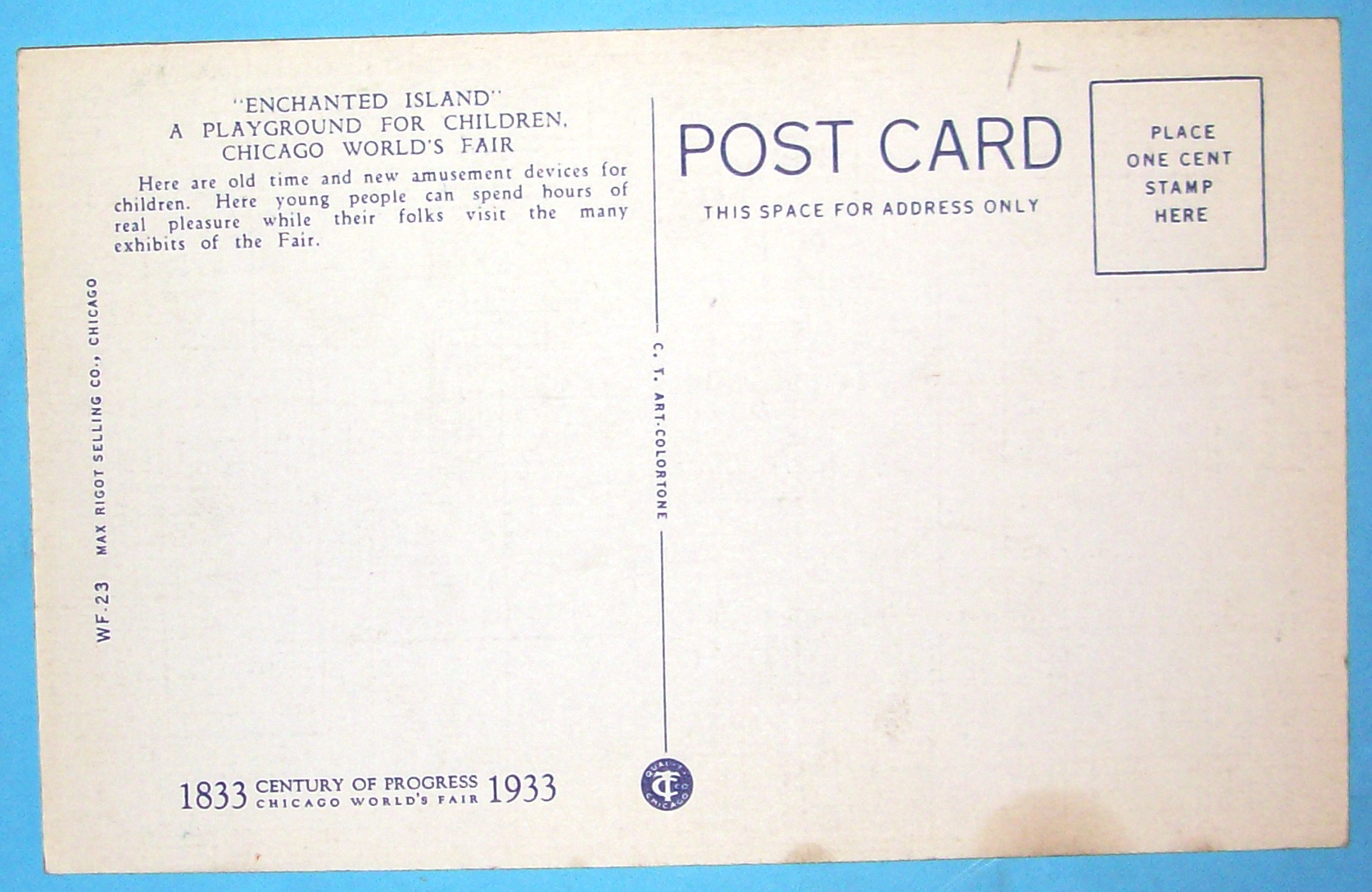 Enchanted Island Postcard (1933 Chicago Fair)