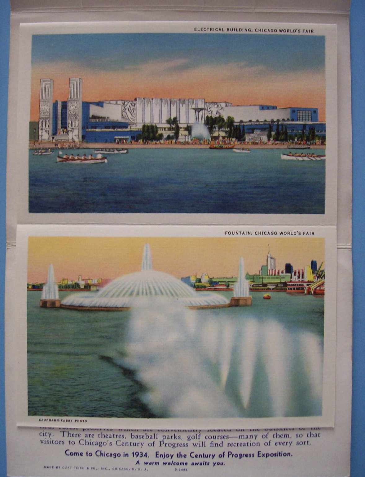 Black Forest Village Postcard Folder-Chicago World Fair