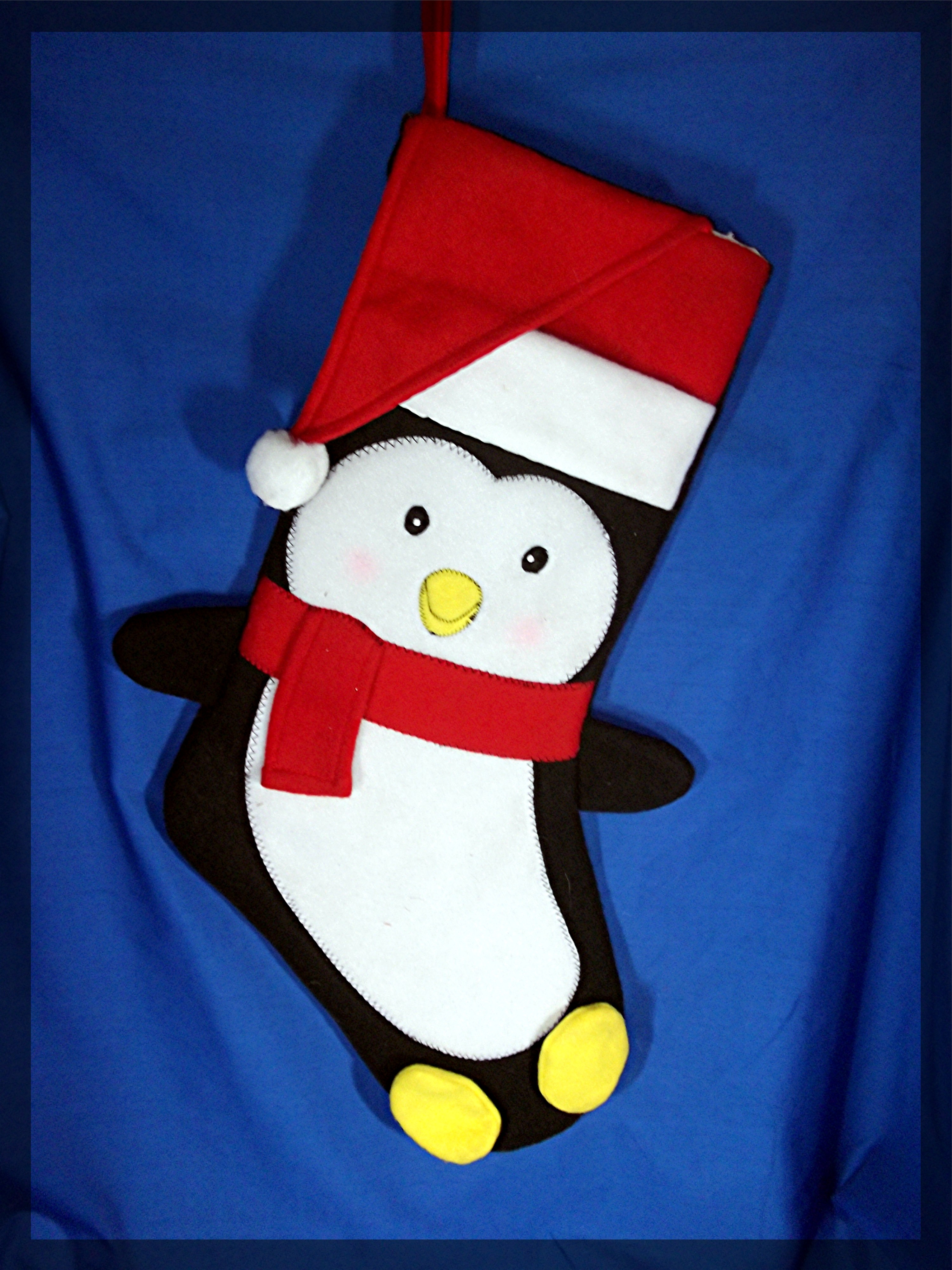 Penquin Christmas Stocking in fleece.....