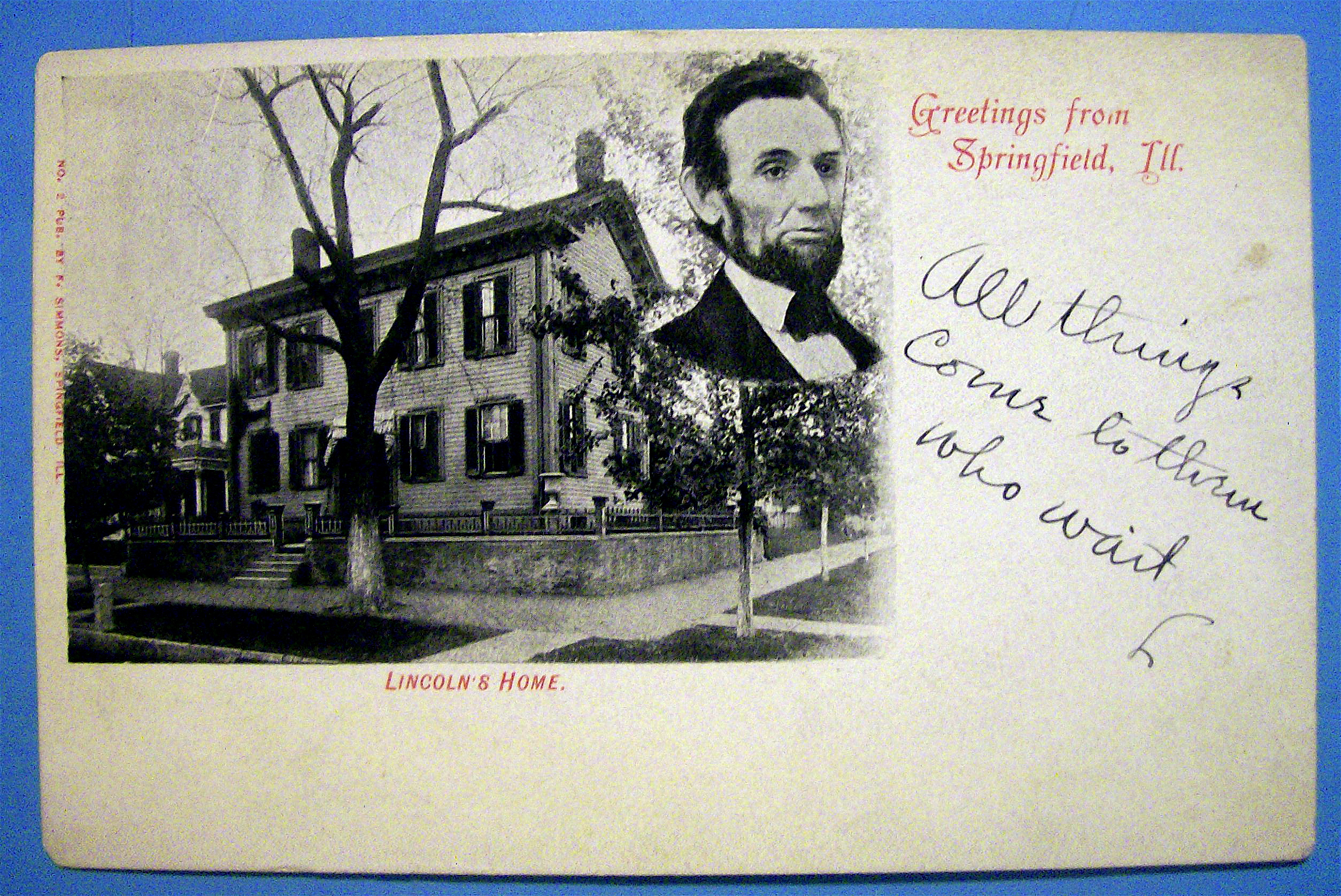 Lincoln's Home In Springfield, Ill Postcard