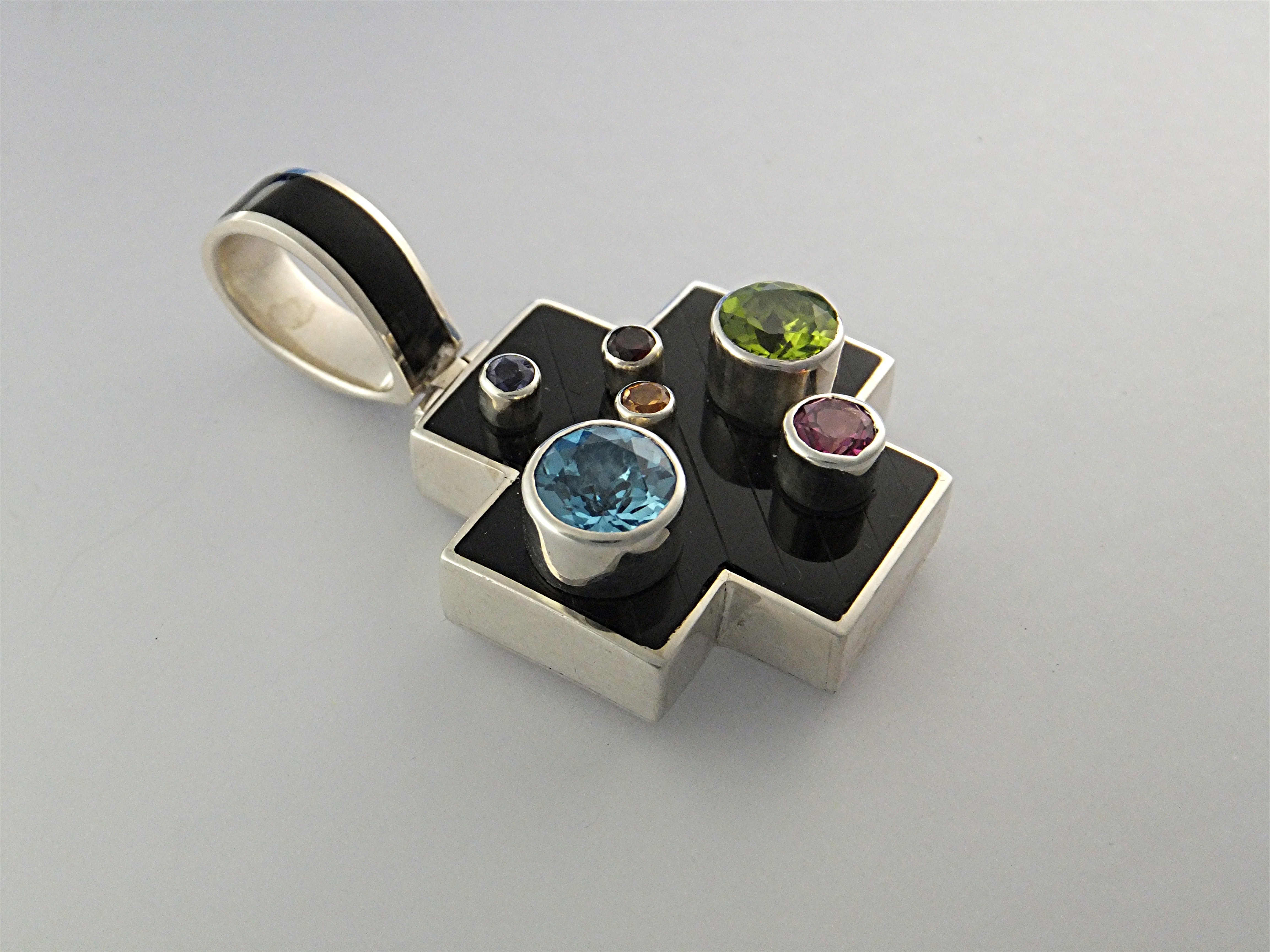 Pendant Sterling Silver Gemstone Onyx Cynthia Griffis