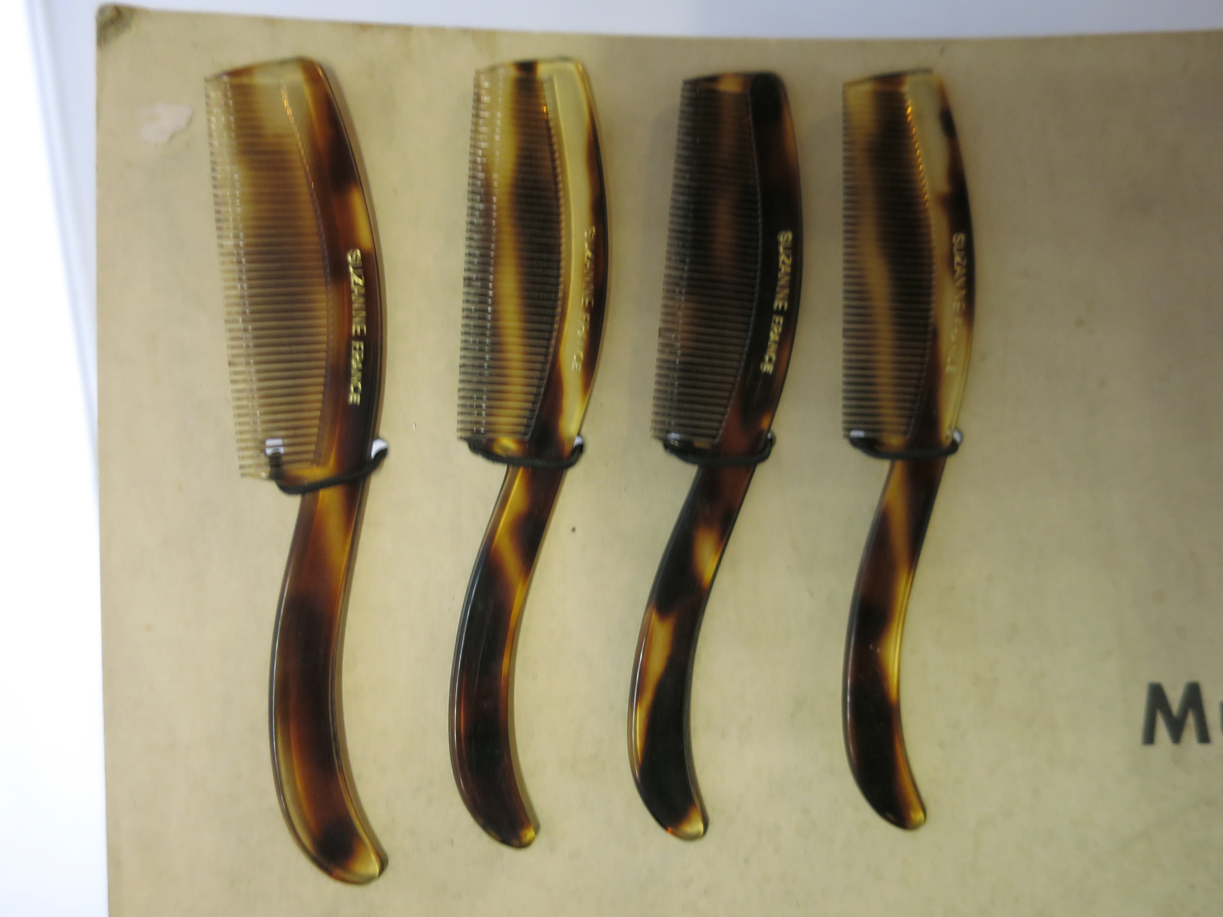 Vintage Suzane France Mustache and Sideburn Combs new old stock