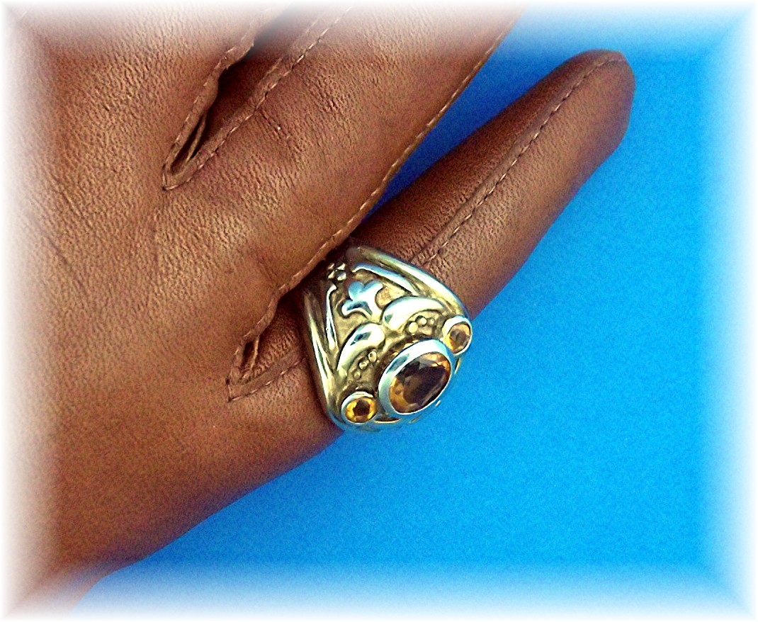 Ring Sterling Silver Gold Overlay &  Citrine
