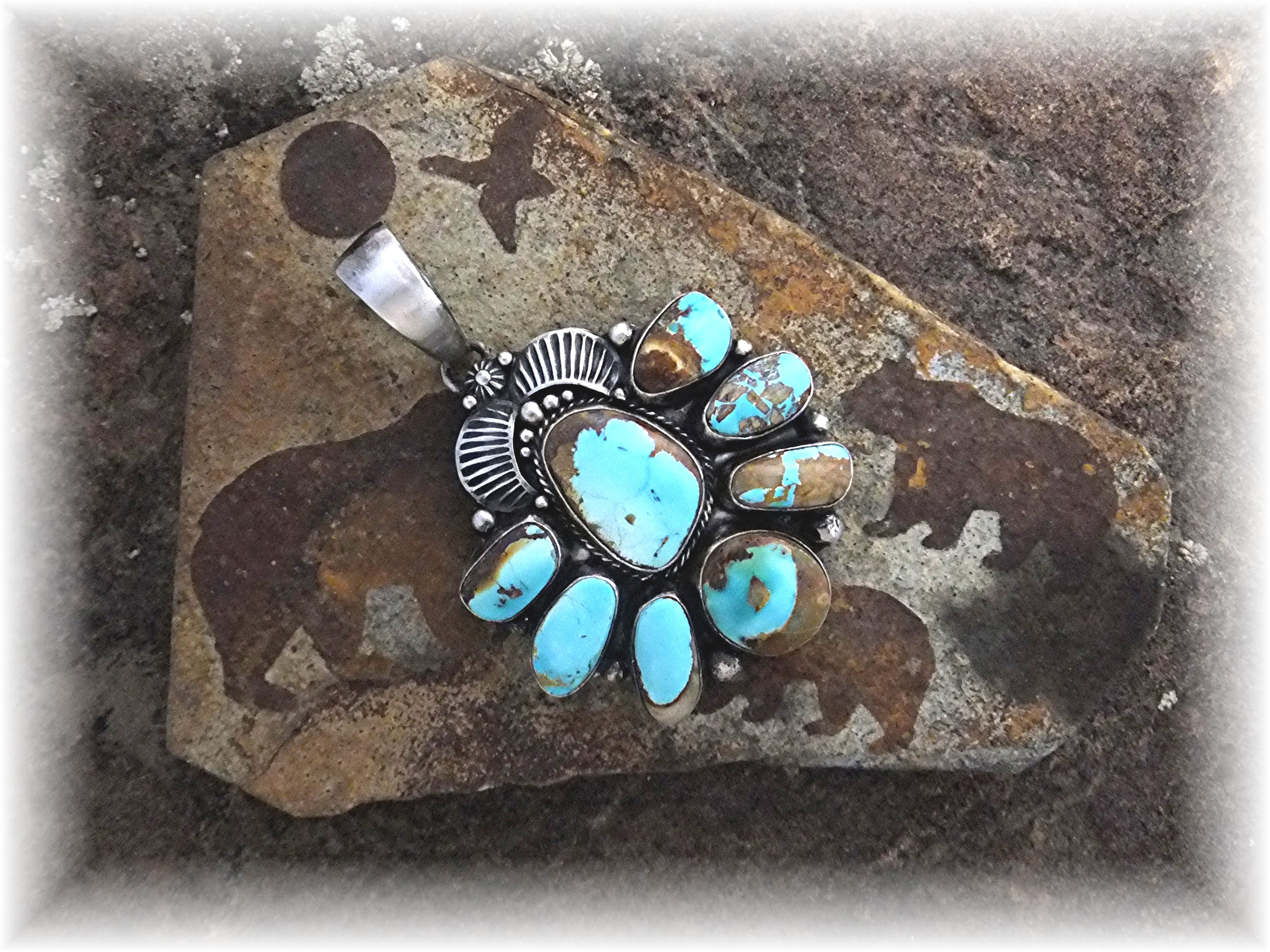 Pendant Sterling Silver Kingman Turquoise Emmer Thompso