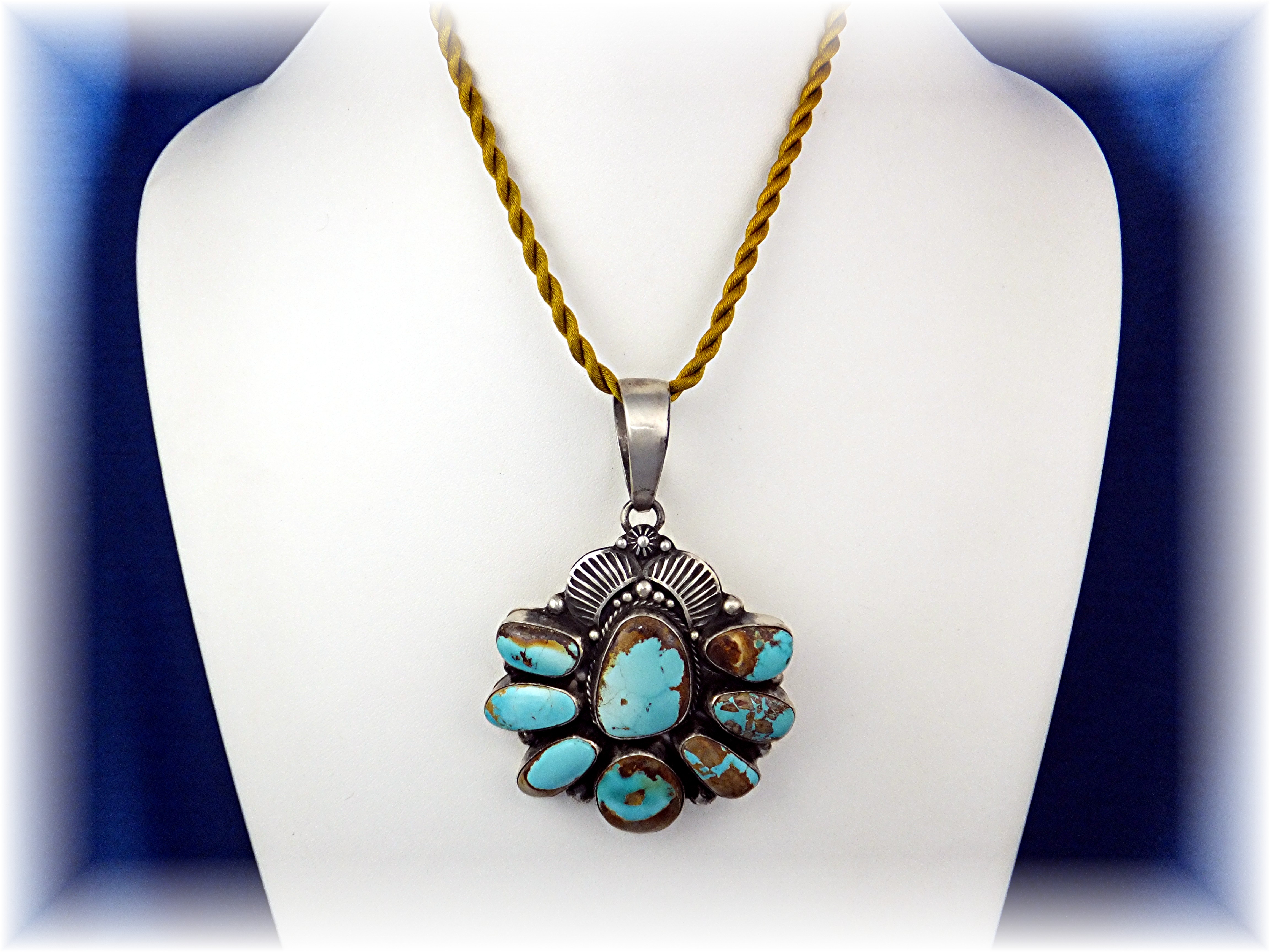 Pendant Sterling Silver Kingman Turquoise Emmer Thompso