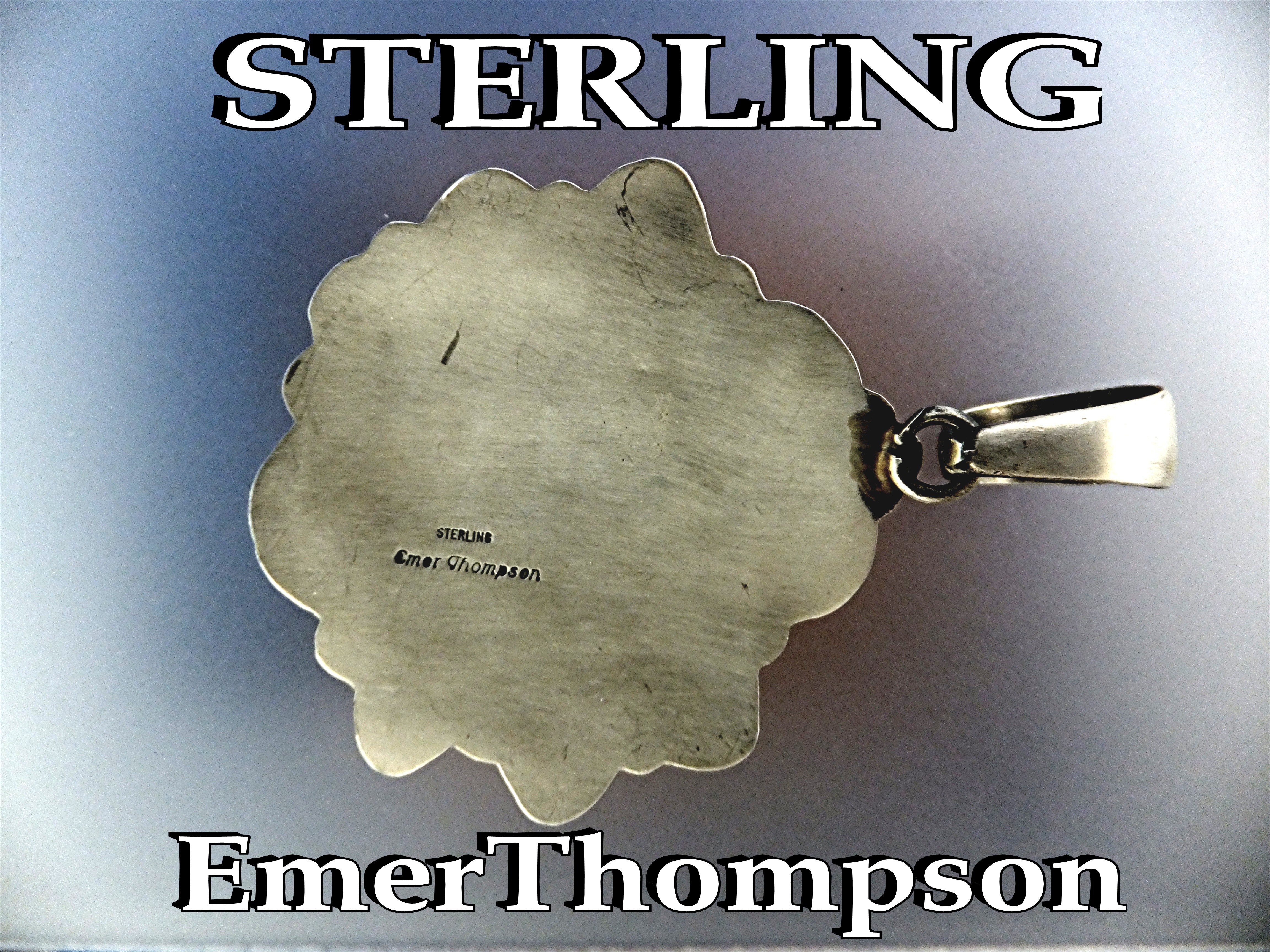 Pendant Sterling Silver Kingman Turquoise Emmer Thompso